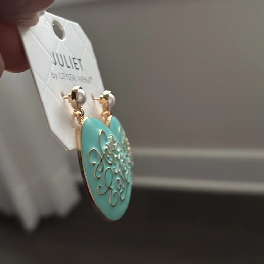 Juliet Easter Egg,Happy Easte,saying imprint drop Earrings,pearl tone stone post
